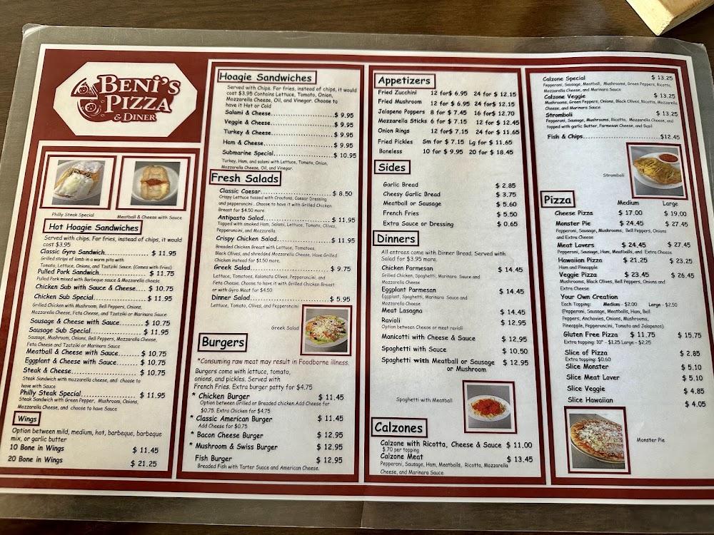 Beni's Pizza Menu image 1