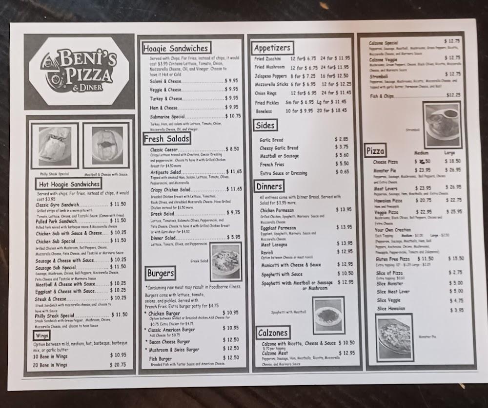 Beni's Pizza Menu image 2