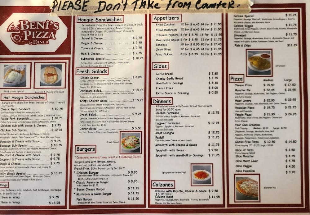 Beni's Pizza Menu image 4
